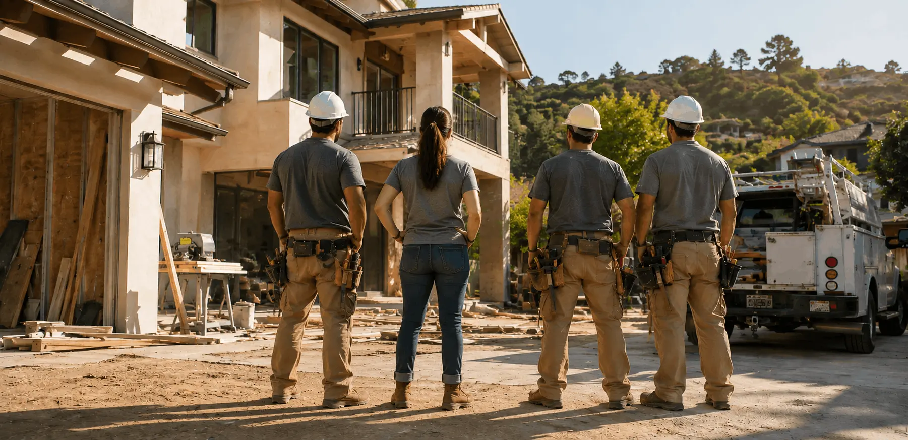 Frank and the Mier and Murphy Builders crew on a jobsite in Thousand Oaks