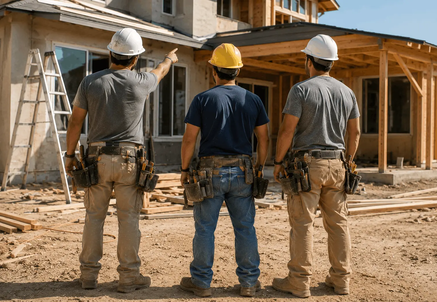 Frank and the Mier and Murphy Builders crew on a jobsite in Thousand Oaks