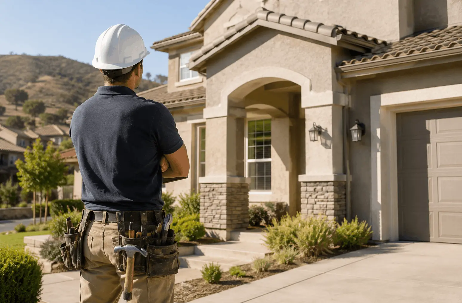Mier and Murphy Builders team member reviewing project plans with a Thousand Oaks homeowner